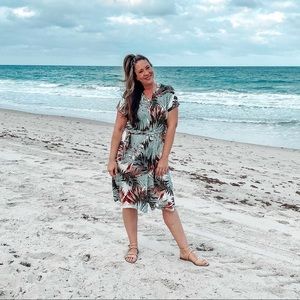Floral button down midi dress